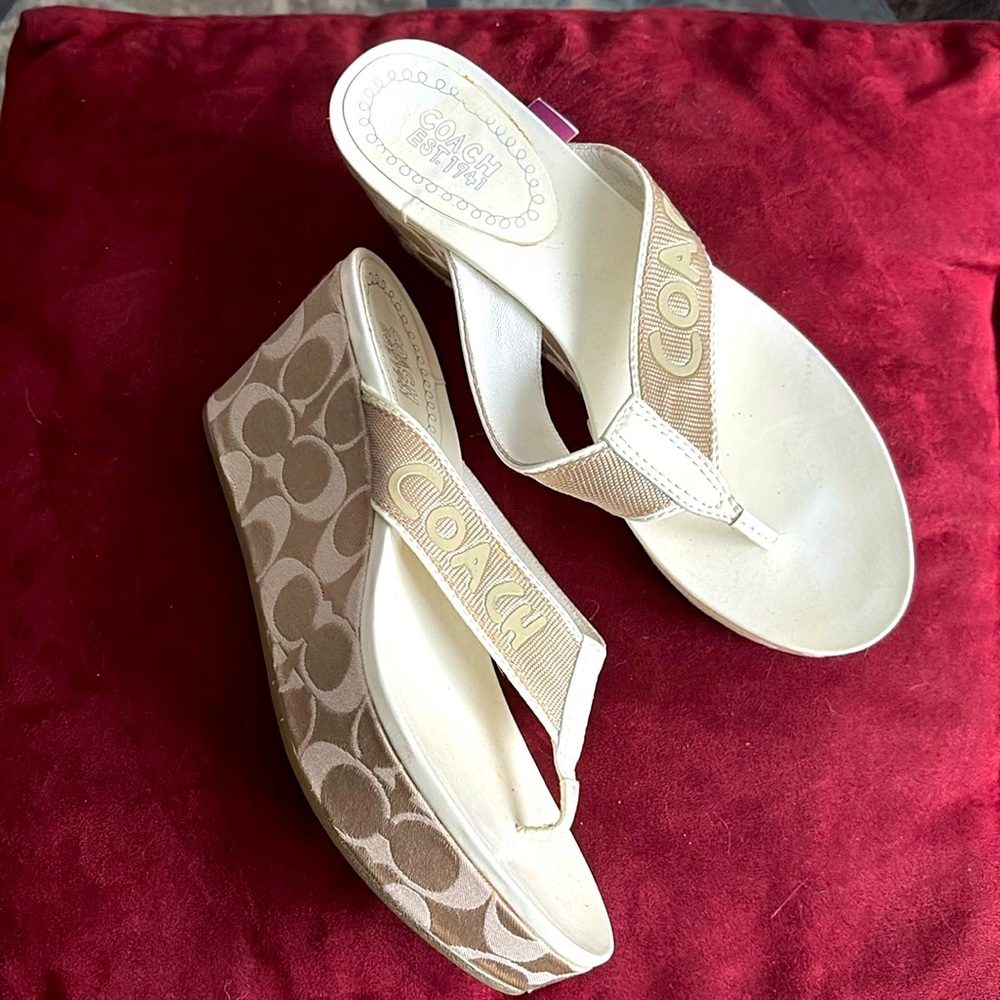 Coach platform slip ons!